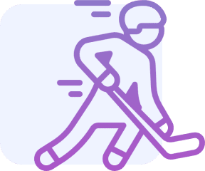 Illustration of a hockey player in action.